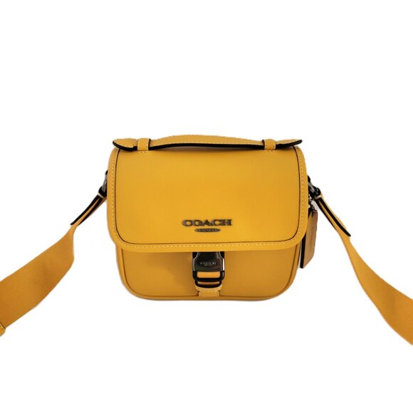 Coach CBH56 Racer Crossbody Calf Leather C Webbing Sport Strap Buttercup - Picture 2 of 9